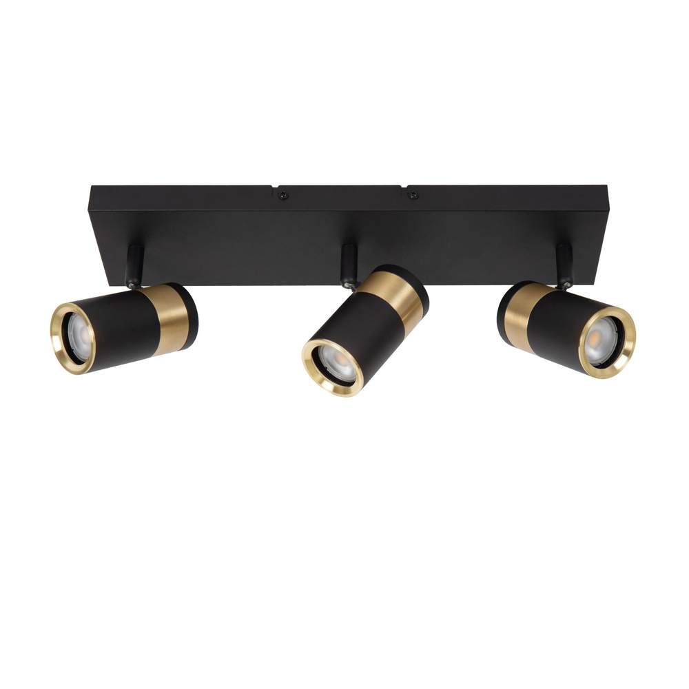 Lucide PlafondlampGorik 3-lichts zwart met goud - 53909/03/30